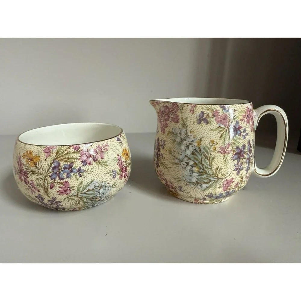VTG Lord Nelson Ware, Heather Chinz, Creamer, Sugar Set